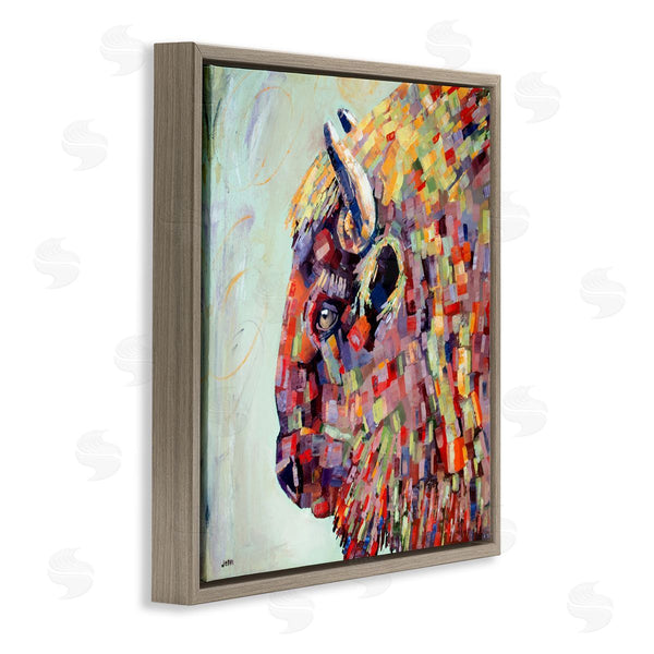 Stupell Industries Jen Seeley | Mosaic Style Bison Portrait Wall Art