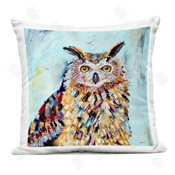 Stupell Industries Jen Seeley | Owl Wildlife Vivid Shapes Printed Throw Pillow
