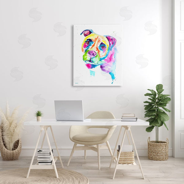 Stupell Industries Jen Seeley | Pit Bull Casual Watercolor Style Wall Art