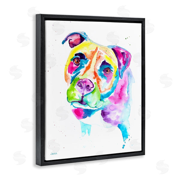 Stupell Industries Jen Seeley | Pit Bull Casual Watercolor Style Wall Art