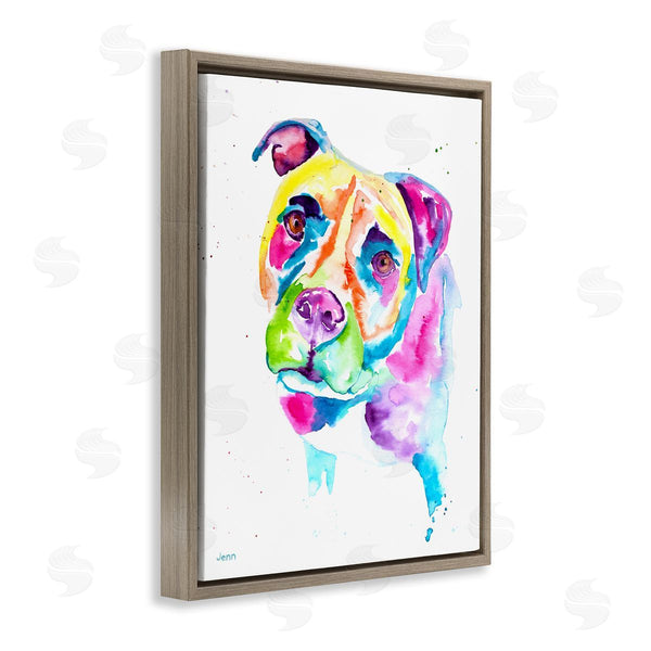 Stupell Industries Jen Seeley | Pit Bull Casual Watercolor Style Wall Art