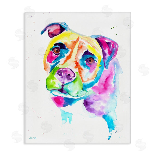 stupell industries Jen Seeley | Pit Bull Casual Watercolor Style Wall Art