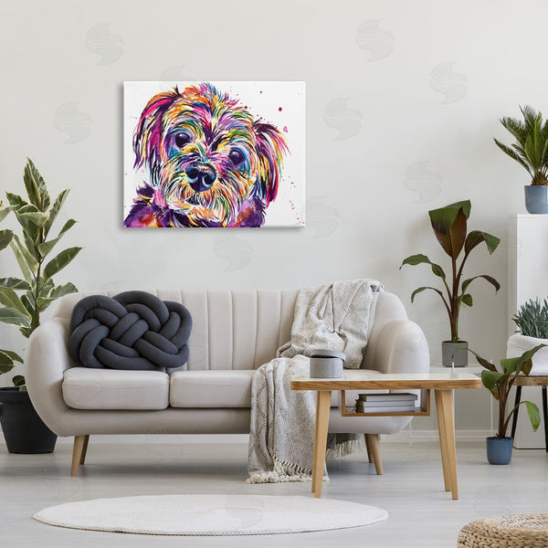 Stupell Industries Jen Seeley | Prismatic Terrier Dog Face Portrait Wall Art