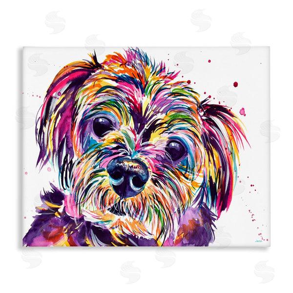 stupell industries Jen Seeley | Prismatic Terrier Dog Face Portrait Wall Art