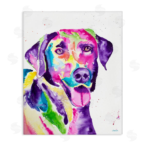stupell industries Jen Seeley | Purple Lab Dog Happy Retriever Wall Art