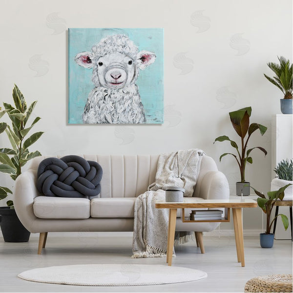 Stupell Industries Jen Seeley | Smiling Lamb Farm Animal Face Wall Art