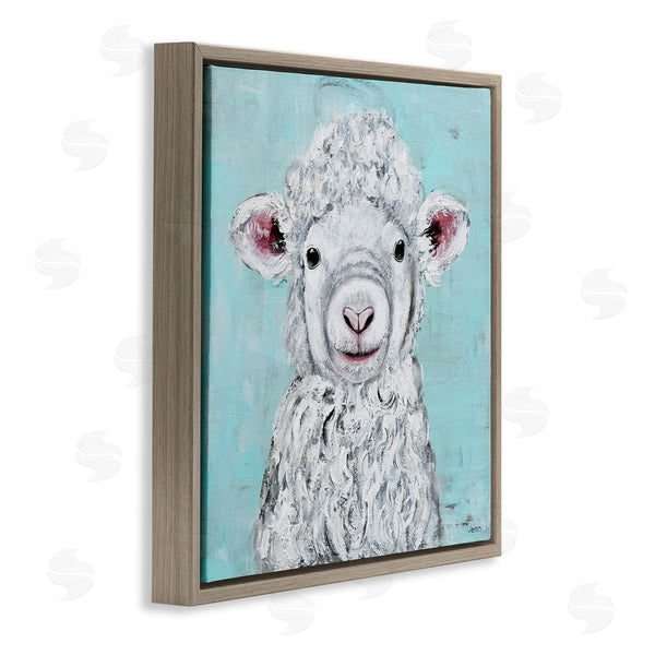 Stupell Industries Jen Seeley | Smiling Lamb Farm Animal Face Wall Art