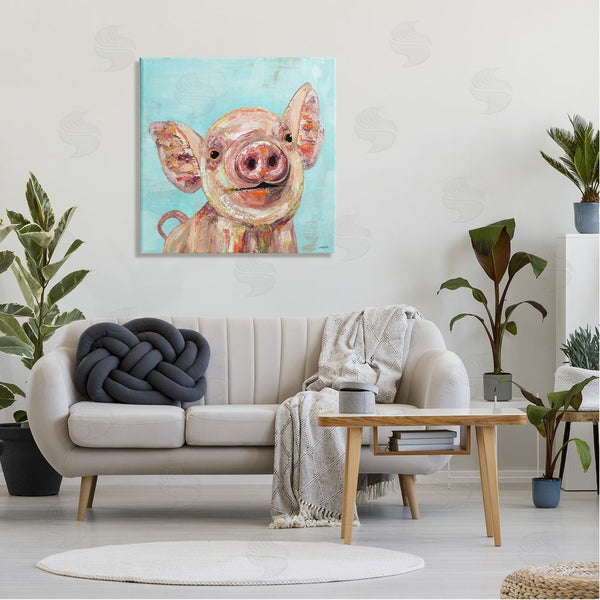 Stupell Industries Jen Seeley | Smiling Pig Farm Animal Wall Art