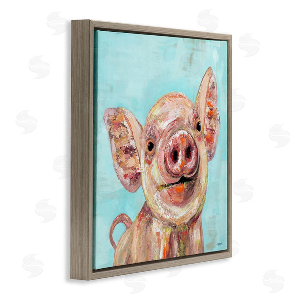 Stupell Industries Jen Seeley | Smiling Pig Farm Animal Wall Art