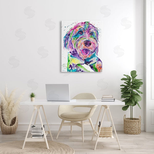 Stupell Industries Jen Seeley | Smiling Terrier Modern Vivid Dog Wall Art