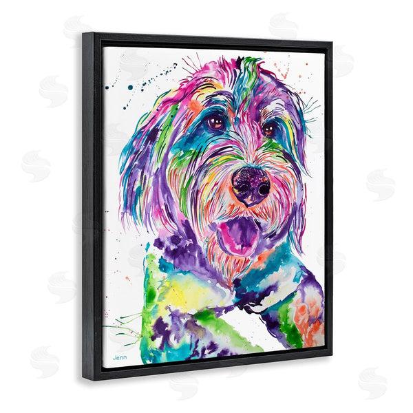 Stupell Industries Jen Seeley | Smiling Terrier Modern Vivid Dog Wall Art
