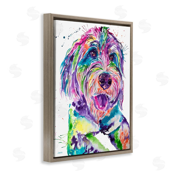 Stupell Industries Jen Seeley | Smiling Terrier Modern Vivid Dog Wall Art