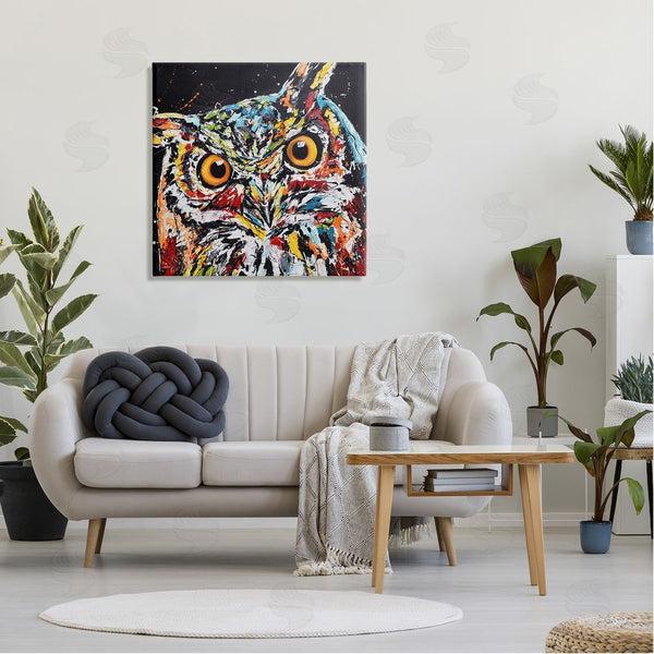 Stupell Industries Jen Seeley | Street Style Horned Owl Splatter Wall Art