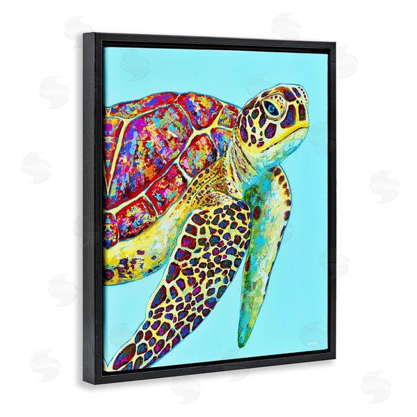 Stupell Industries Jen Seeley | Swimming Sea Turtle Turquoise Accent Wall Art