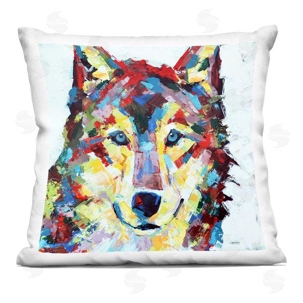 stupell industries Jen Seeley | Urban Style Wolf Portrait Printed Throw Pillow