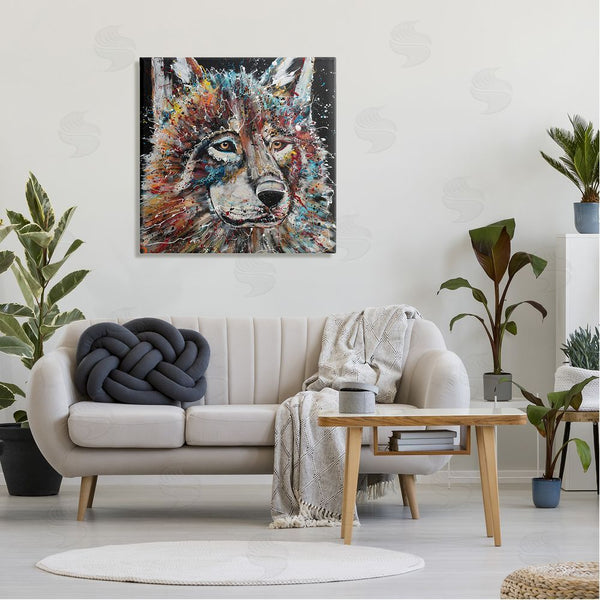 Stupell Industries Jen Seeley | Urban Wolf Graffiti Face Portrait Wall Art