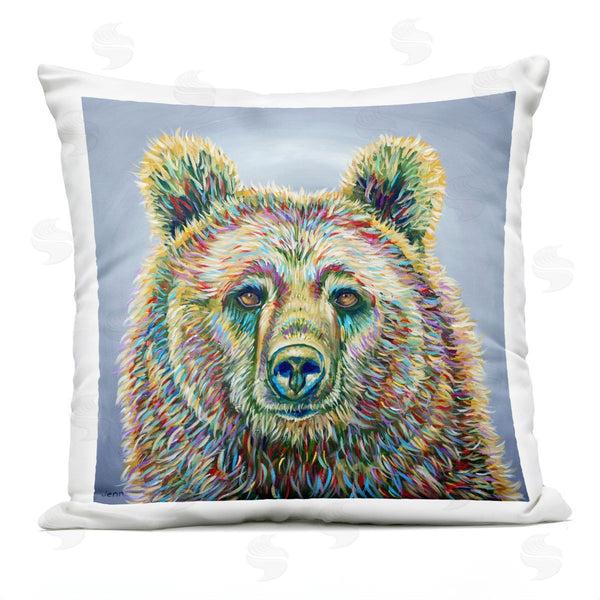 Stupell Industries Jen Seeley | Vivid Brown Bear Wildlife Printed Throw Pillow