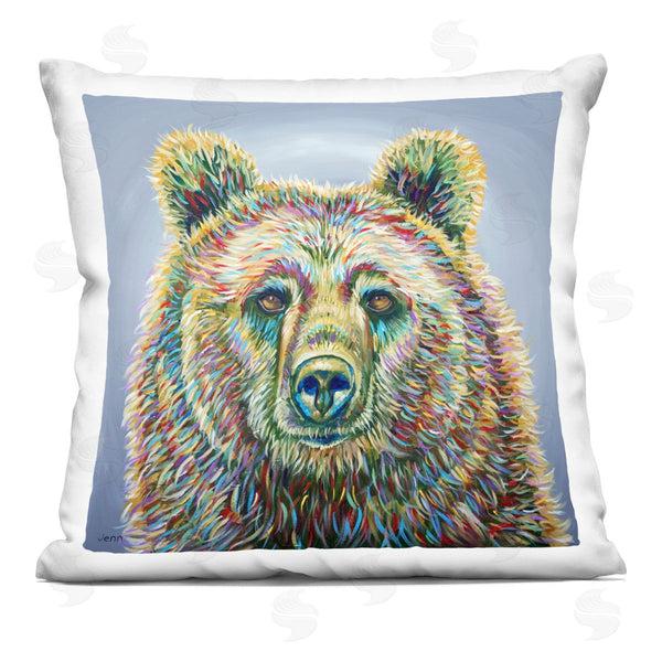 stupell industries Jen Seeley | Vivid Brown Bear Wildlife Printed Throw Pillow