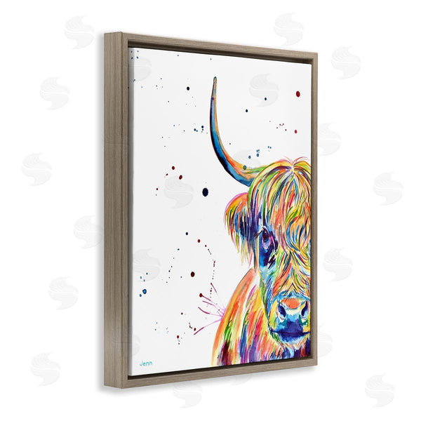 Stupell Industries Jen Seeley | Vivid Cattle Face Farm Animal Wall Art