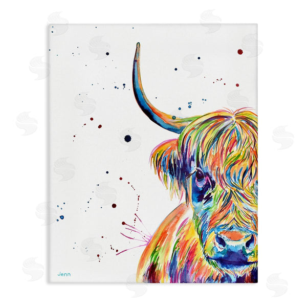 stupell industries Jen Seeley | Vivid Cattle Face Farm Animal Wall Art