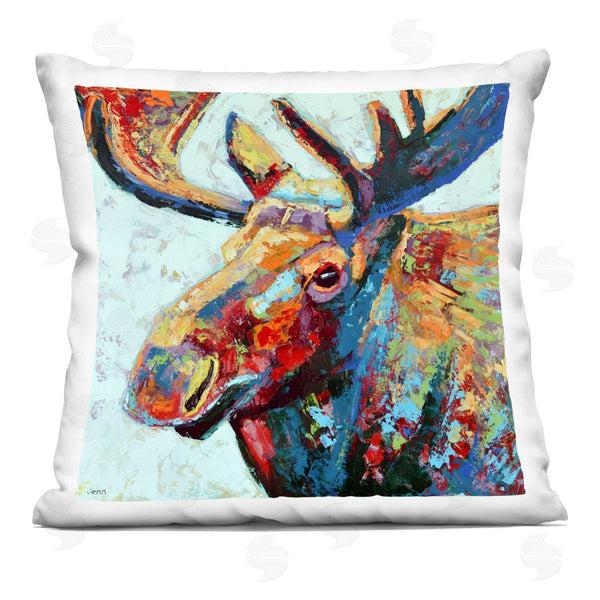 stupell industries Jen Seeley | Vivid Moose Modern Composition Printed Throw Pillow