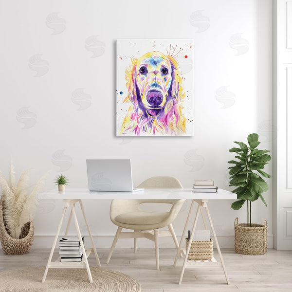 Stupell Industries Jen Seeley | Vivid Retriever Dog Pet Portrait Wall Art