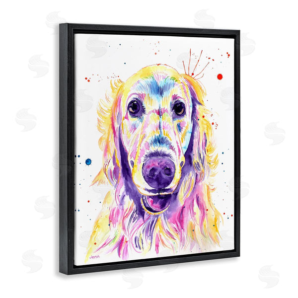 Stupell Industries Jen Seeley | Vivid Retriever Dog Pet Portrait Wall Art