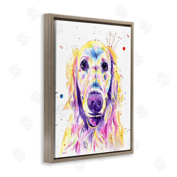 Stupell Industries Jen Seeley | Vivid Retriever Dog Pet Portrait Wall Art