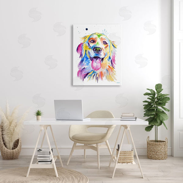 Stupell Industries Jen Seeley | Watercolor Style Happy Dog Face Wall Art