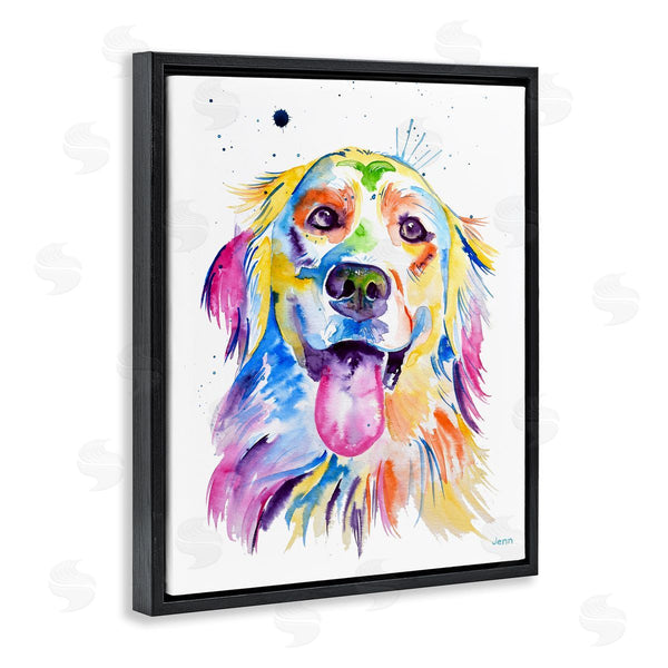 Stupell Industries Jen Seeley | Watercolor Style Happy Dog Face Wall Art