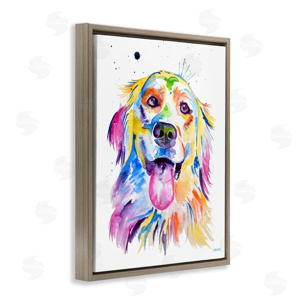 Stupell Industries Jen Seeley | Watercolor Style Happy Dog Face Wall Art