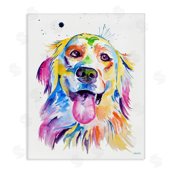 stupell industries Jen Seeley | Watercolor Style Happy Dog Face Wall Art