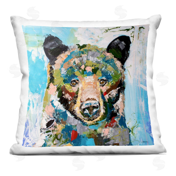 stupell industries Jen Seeley | Woodland Bear Bold Collage Printed Throw Pillow