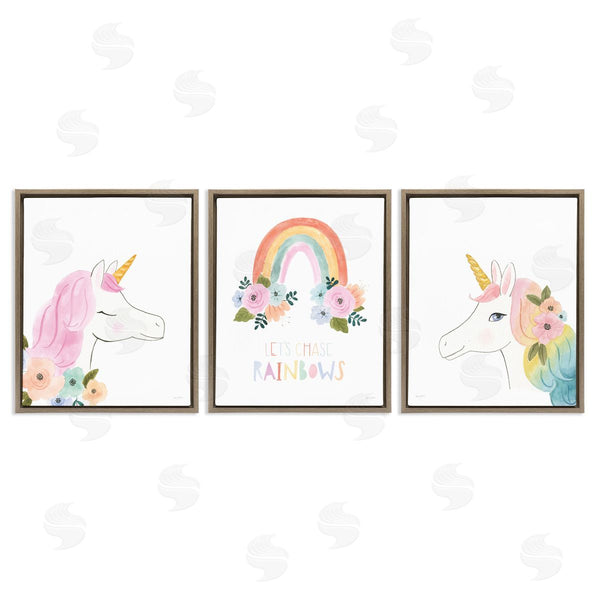 Stupell Industries Jenaya Jackson | Let's Chase Rainbows Unicorns