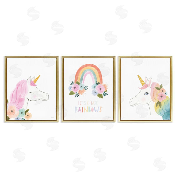 Stupell Industries Jenaya Jackson | Let's Chase Rainbows Unicorns