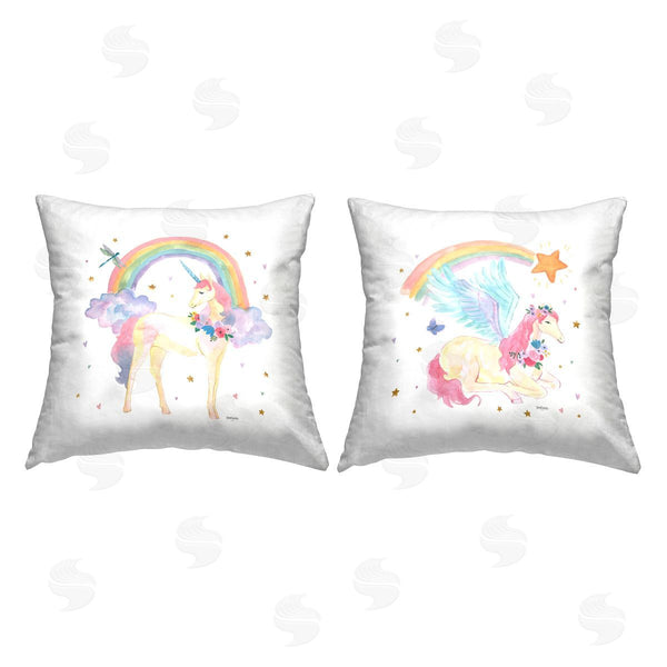 stupell industries Jenaya Jackson | Magical Friends & Rainbows Printed Throw Pillow Set