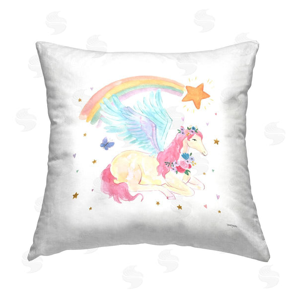 stupell industries Jenaya Jackson | Pegasus Shooting Star Rainbow Printed Throw Pillow