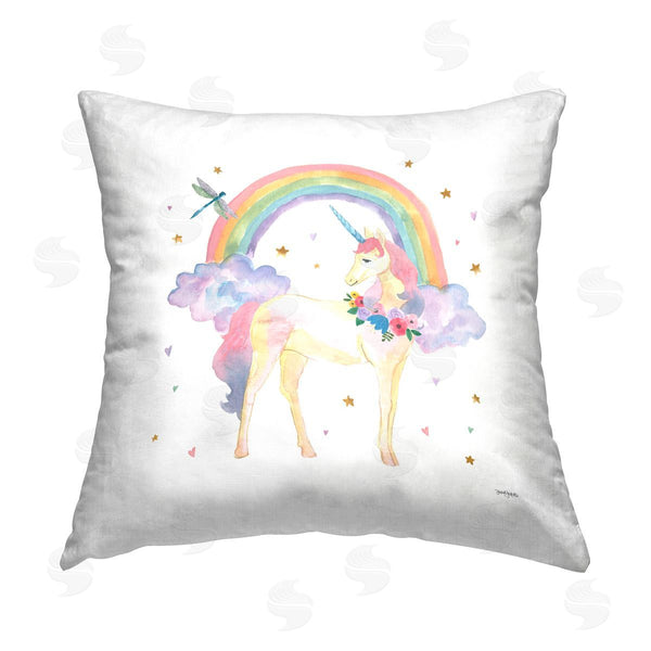 stupell industries Jenaya Jackson | Rainbow Unicorn Stars Pattern Printed Throw Pillow