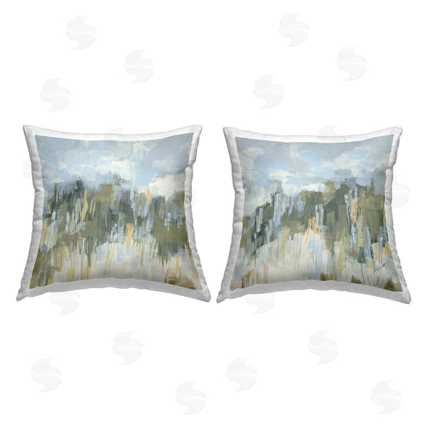 stupell industries Jennifer Brinley | Abstract Grassy Landscape Printed Throw Pillow Set
