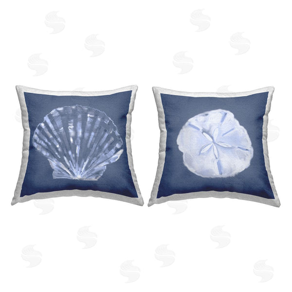 Stupell Industries Jennifer Brinley | Blue Abstract Sea Life Printed Throw Pillow Set