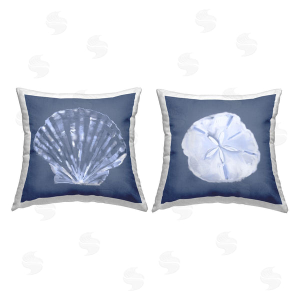 stupell industries Jennifer Brinley | Blue Abstract Sea Life Printed Throw Pillow Set