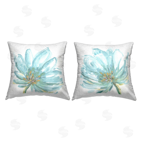 Stupell Industries Jennifer Brinley | Blue Flowers Abstraction Printed Throw Pillow Set