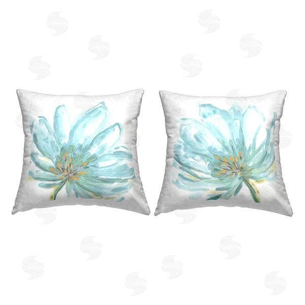 stupell industries Jennifer Brinley | Blue Flowers Abstraction Printed Throw Pillow Set