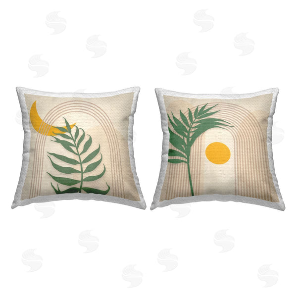 Stupell Industries Jennifer Brinley | Boho Palms Moon & Sun Printed Throw Pillow Set
