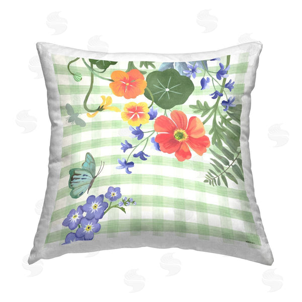 stupell industries Jennifer Brinley | Botanicals on Gingham Printed Throw Pillow