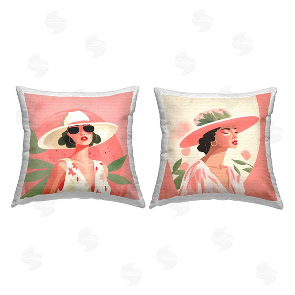 Stupell Industries Jennifer Brinley | Chic Fashion Women Printed Throw Pillow Set