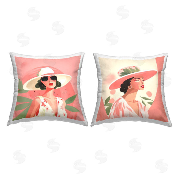 stupell industries Jennifer Brinley | Chic Fashion Women Printed Throw Pillow Set