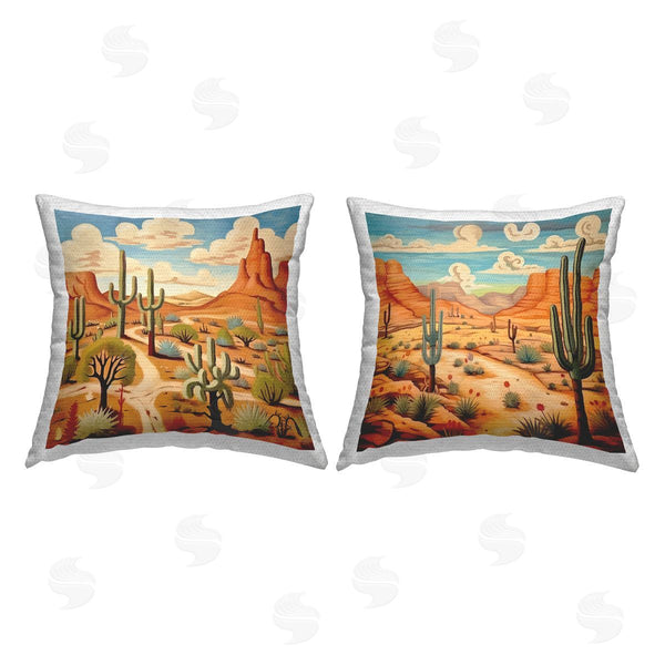 Stupell Industries Jennifer Brinley | Desert Canyon Mesa Landscape Printed Throw Pillow Set