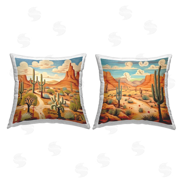 stupell industries Jennifer Brinley | Desert Canyon Mesa Landscape Printed Throw Pillow Set
