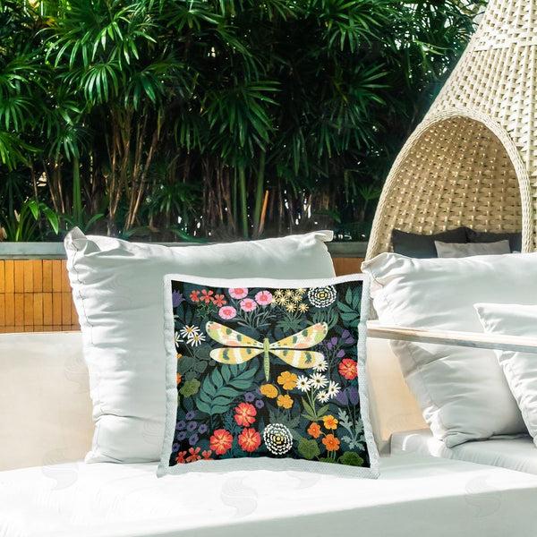 Stupell Industries Jennifer Brinley | Dragonfly Among Flowers Printed Throw Pillow